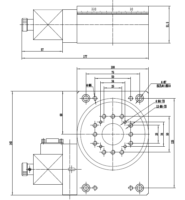 PX110-100H高精度電動旋轉臺 100 200高精旋轉臺 分度盤 轉盤