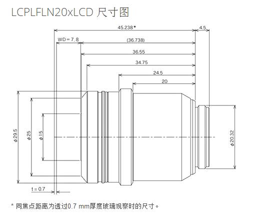 奧林巴斯 液晶長(zhǎng)工作距離平場(chǎng)半復(fù)消色差物鏡 LCPLFLN-LCD
